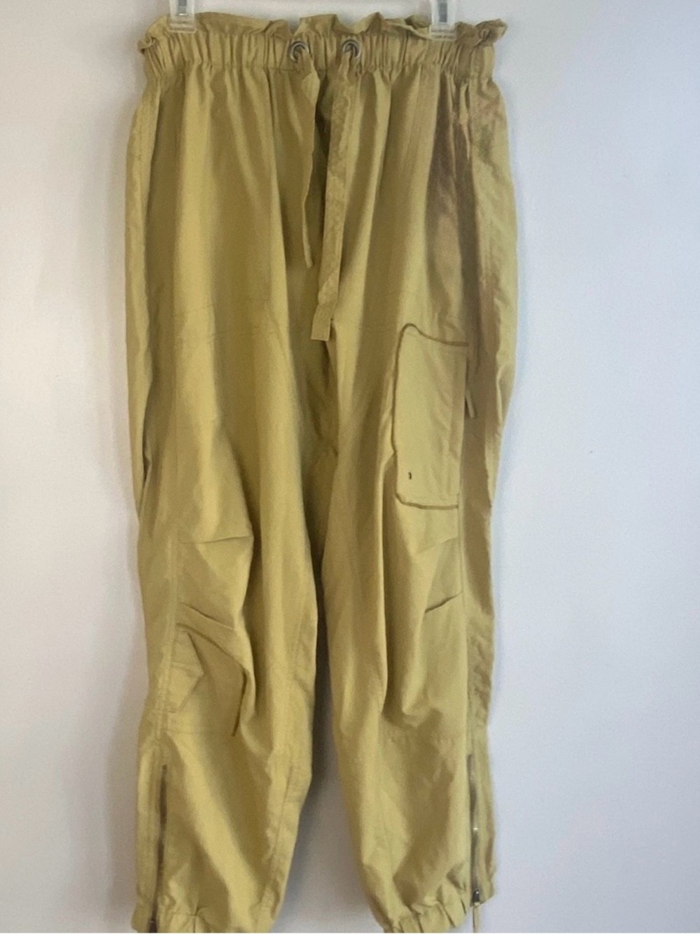 Free People Cargo Drawstring Pants in Olive